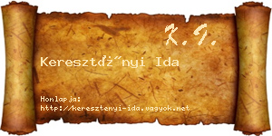 Keresztényi Ida névjegykártya